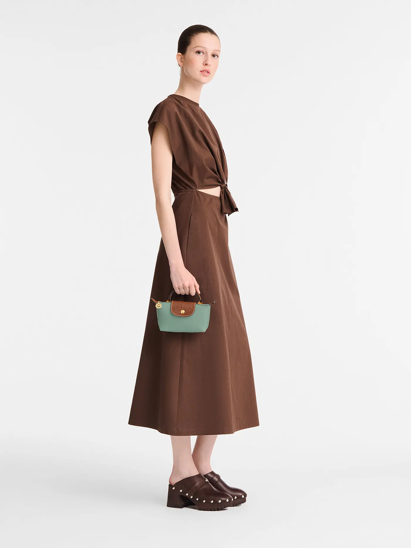LONGCHAMP | Le Pliage Original Pochette mit Henkel, Navy | grün